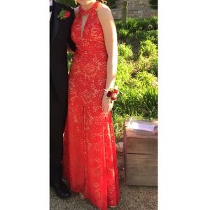 Red lace prom/formal dress (B. Darlin)